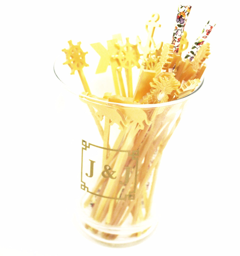 Gold Personalized Drink Stirrers
