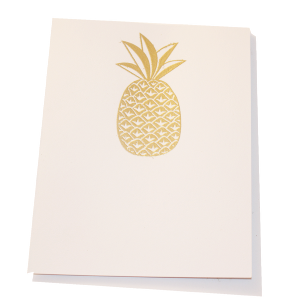 Gold Embossed Pineapple Stationery