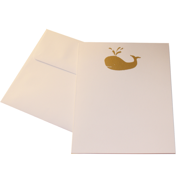 Gold Embossed Whale Stationery