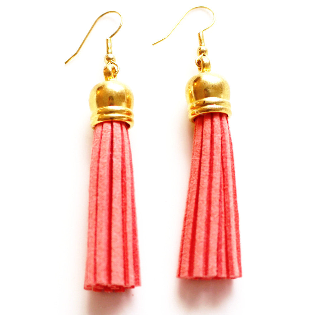 How to Make DIY Leather Tassel Earrings - Make and Takes