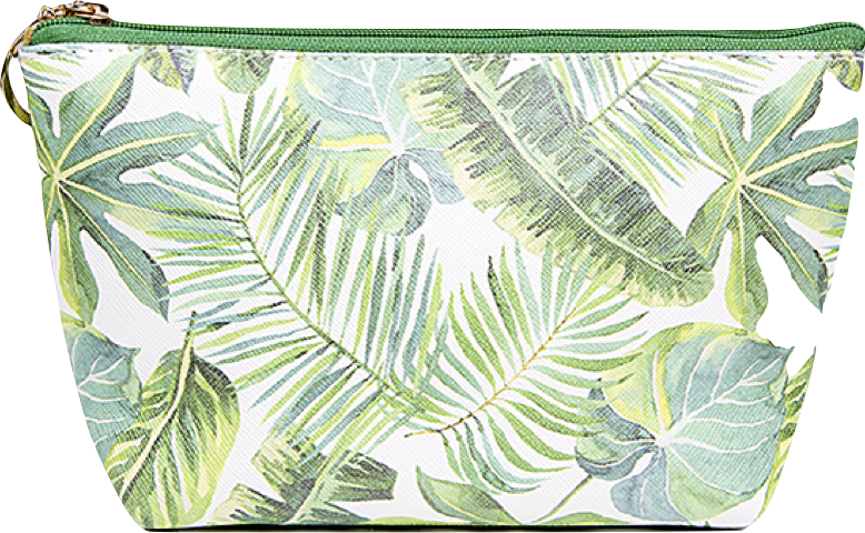 Tropical Leaf Pouch/ Cosmetic Bag