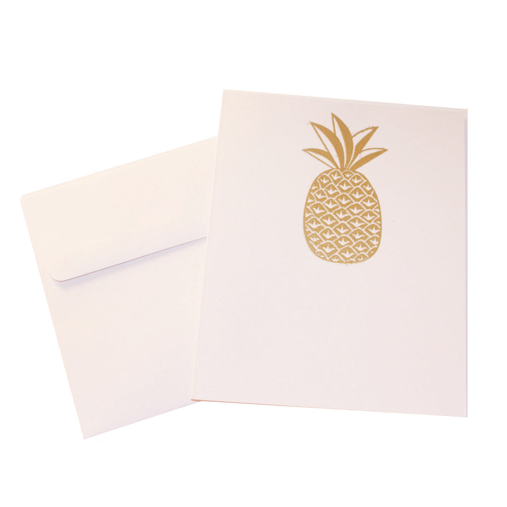 Gold Embossed Pineapple Stationery